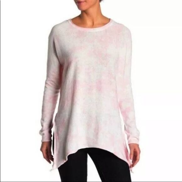 NWT Cloth By Design Oversized Sweater Pink White Tie-Dye Lightweight Size Small - Picture 1 of 12